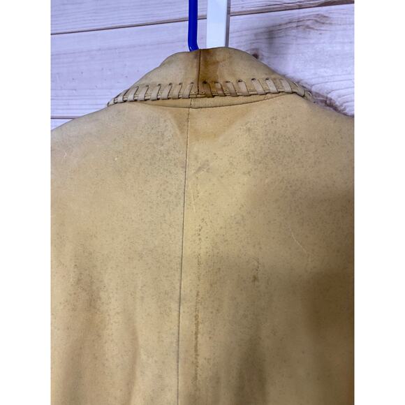 Vintage LNR Women's Size Medium Tan Genuine Leather Jacket Coat 80s - Picture 6 of 8